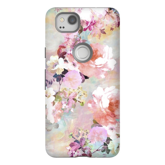 Pixel 2 StrongFit Watercolor Flowers por Girly Trend