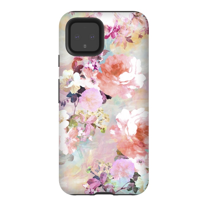 Pixel 4 StrongFit Watercolor Flowers por Girly Trend
