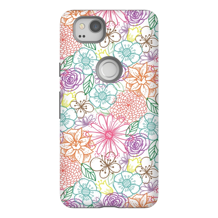 Pixel 2 StrongFit Bright Floral by TracyLucy Designs