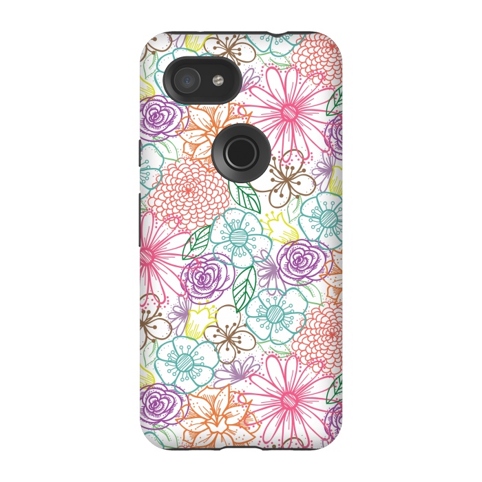 Pixel 3A StrongFit Bright Floral by TracyLucy Designs