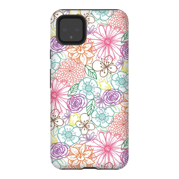 Pixel 4XL StrongFit Bright Floral by TracyLucy Designs