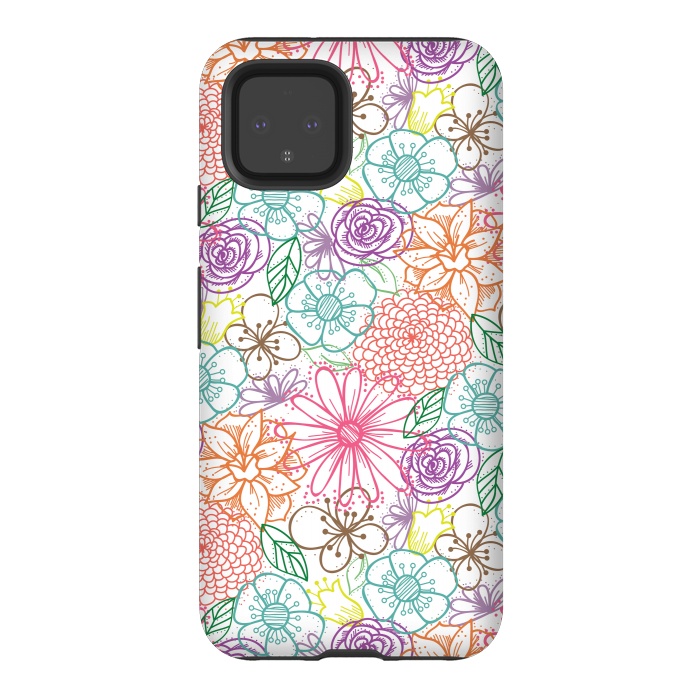 Pixel 4 StrongFit Bright Floral by TracyLucy Designs