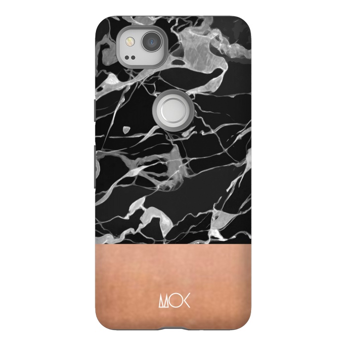 Pixel 2 StrongFit Marble and Pink Copper by M.O.K.