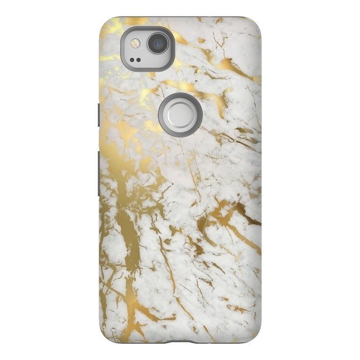 Pixel 2 StrongFit Gold Marble by M.O.K.