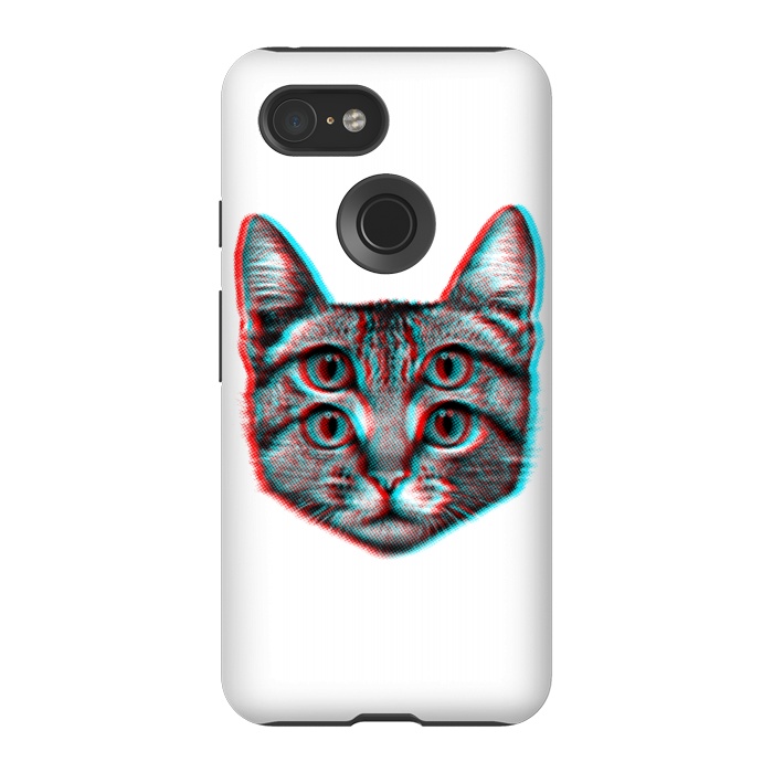 Pixel 3 StrongFit 3D Cat by Mitxel Gonzalez