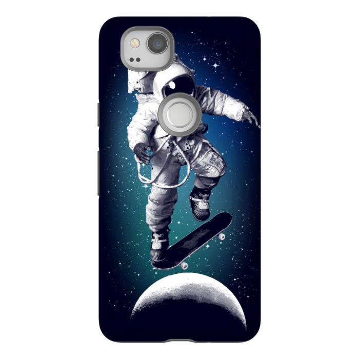 Pixel 2 StrongFit Skateboarding astronaut by Mitxel Gonzalez