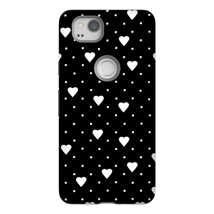 Pixel 2 StrongFit Pin Point Hearts White by Project M