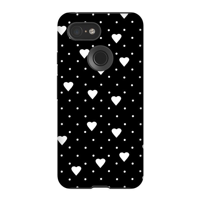 Pixel 3 StrongFit Pin Point Hearts White by Project M