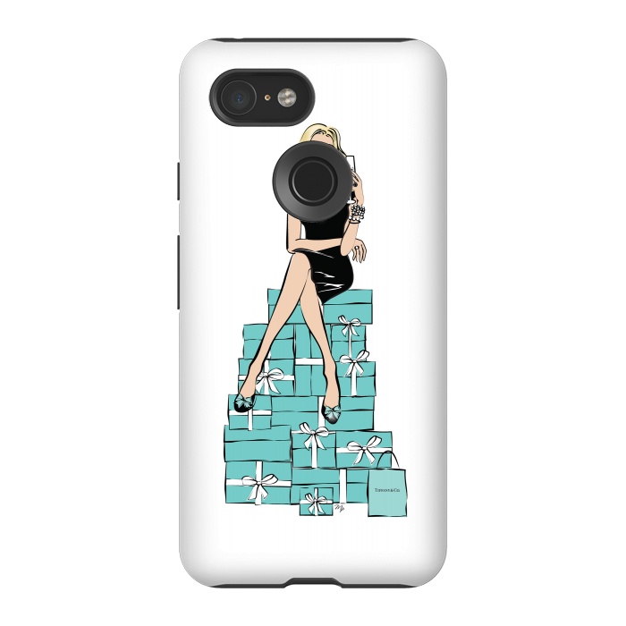 Pixel 3 StrongFit Tiffany's Blue Girl by Martina