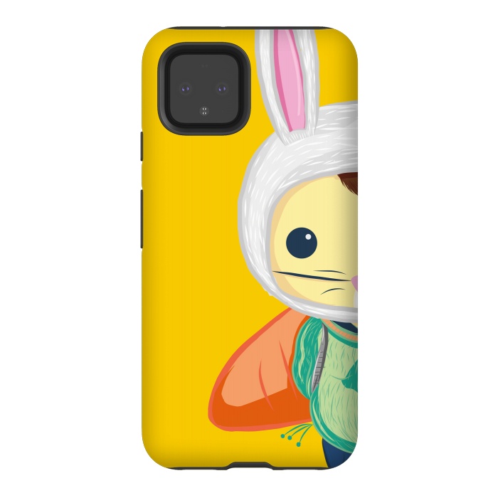 Pixel 4 StrongFit Little Bunny by Alejandro Orjuela