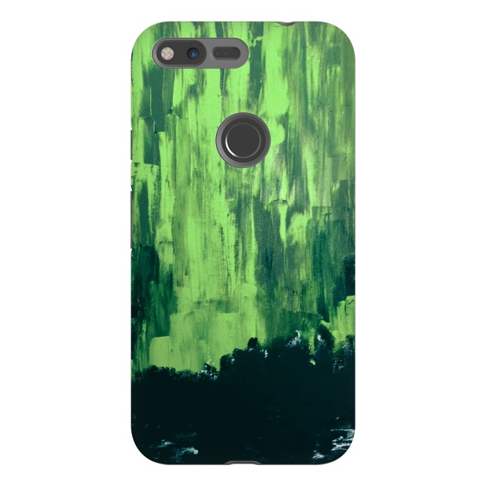 Pixel XL StrongFit Lime Green Northern Lights by ANoelleJay