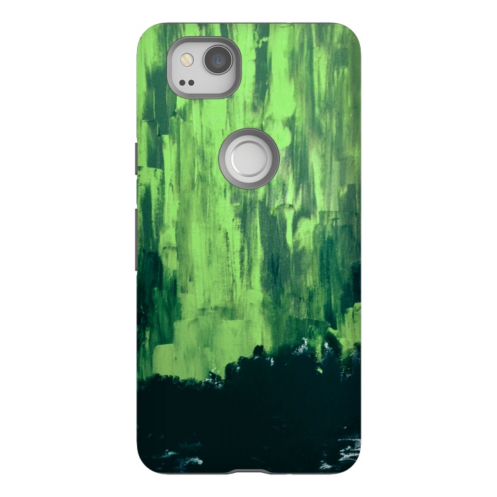Pixel 2 StrongFit Lime Green Northern Lights by ANoelleJay