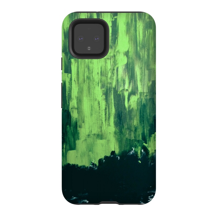 Pixel 4 StrongFit Lime Green Northern Lights by ANoelleJay