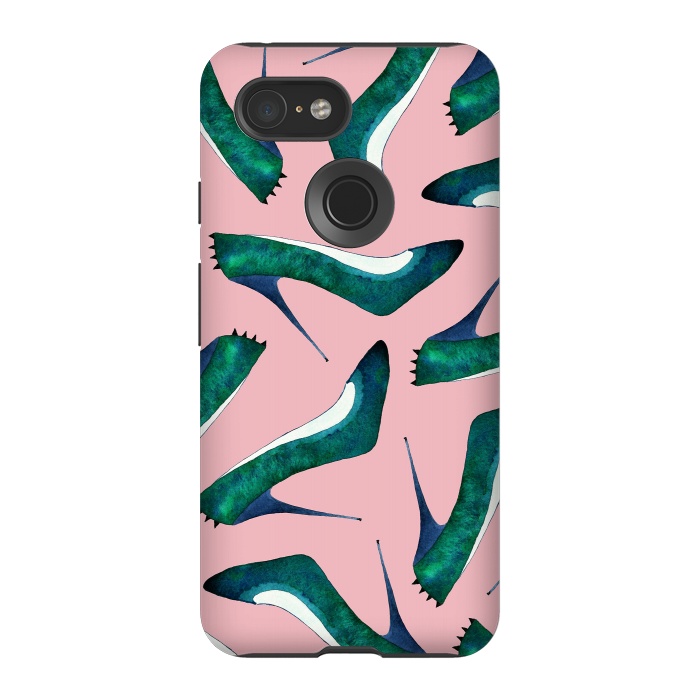 Pixel 3 StrongFit Green With Envy Pink by Amaya Brydon