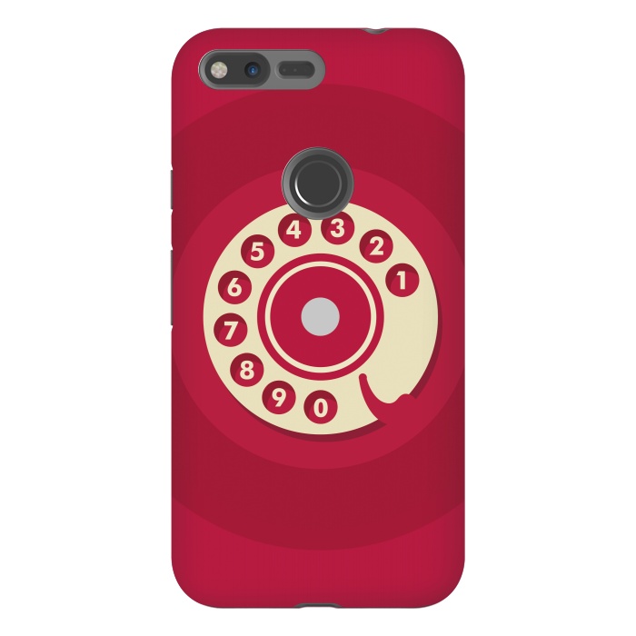 Pixel XL StrongFit Vintage Red Telephone by Dellán