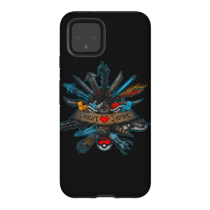 Pixel 4 StrongFit Gamer Forever by Q-Artwork
