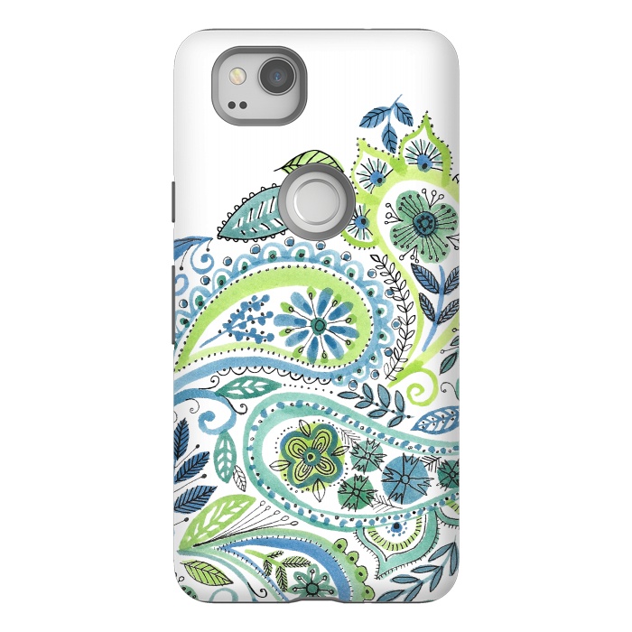 Pixel 2 StrongFit Watercolour Paisley by Laura Grant