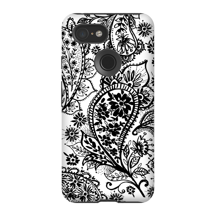 Pixel 3 StrongFit Ink paisley by Laura Grant
