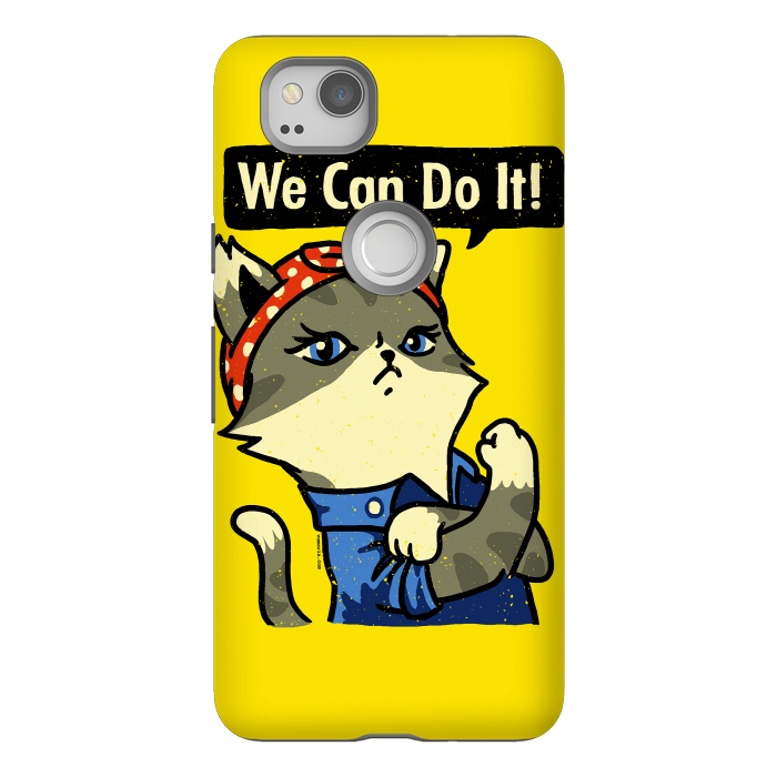 Pixel 2 StrongFit We Can Do It! Purrrsist! by Vó Maria