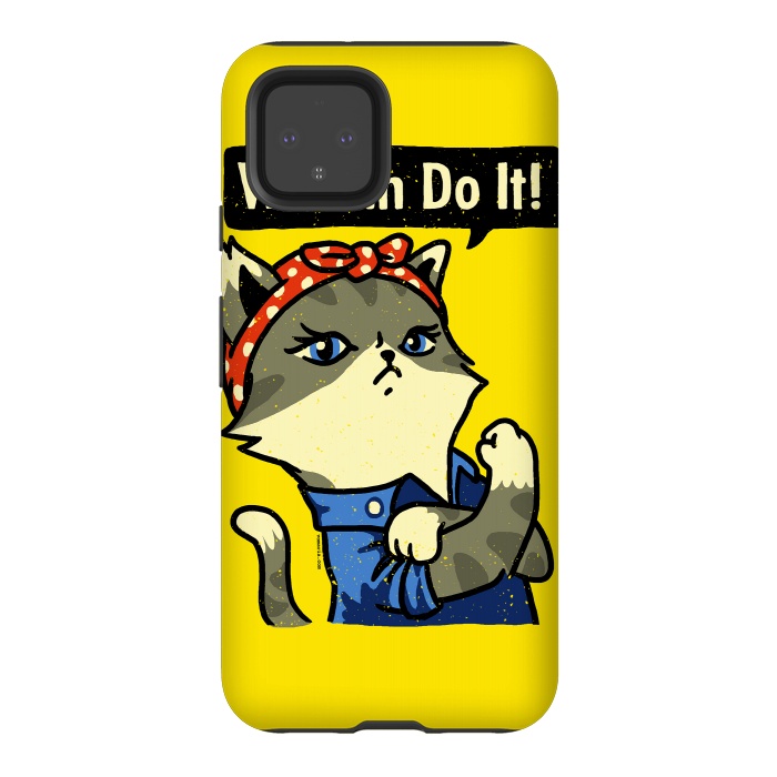 Pixel 4 StrongFit We Can Do It! Purrrsist! by Vó Maria