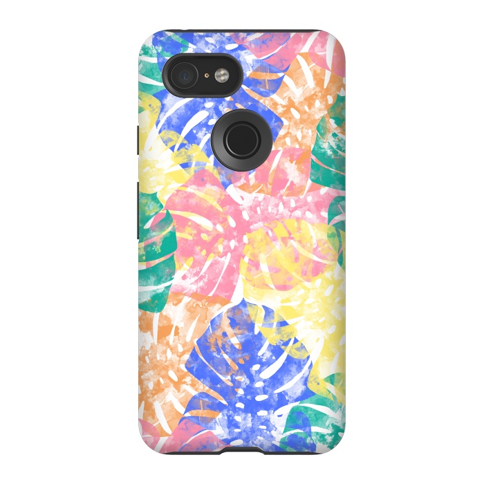 Pixel 3 StrongFit Monstera Colorfull by Rui Faria
