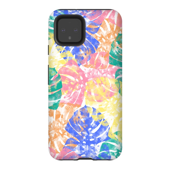 Pixel 4 StrongFit Monstera Colorfull by Rui Faria