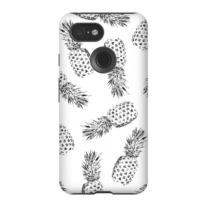 Pixel 3 StrongFit Pineapples black and white by Rui Faria
