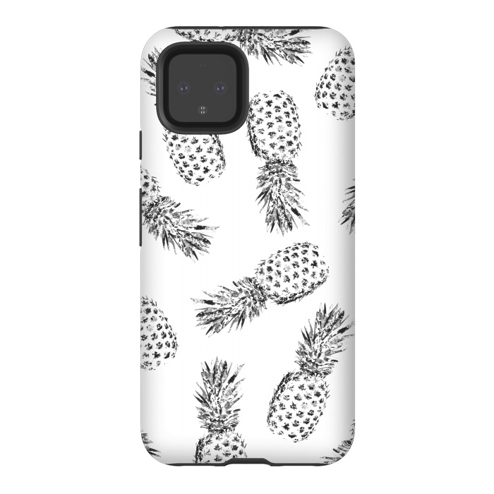 Pixel 4 StrongFit Pineapples black and white by Rui Faria
