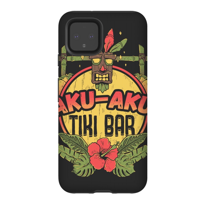 Pixel 4 StrongFit Aku Aku - Tiki Bar by Ilustrata