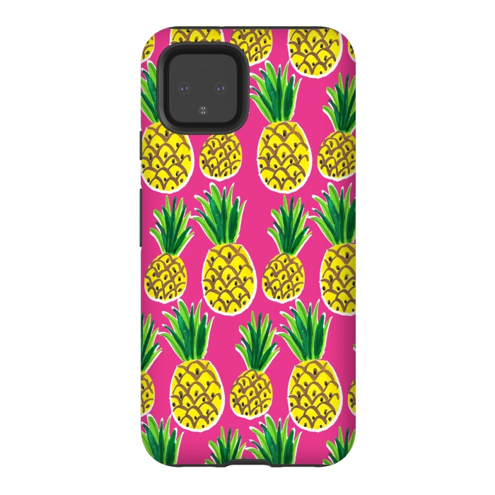 Pixel 4 StrongFit Painted pineapples by Laura Grant
