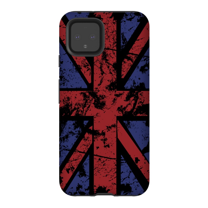 Pixel 4 StrongFit Grunge UK Flag Black by Sitchko