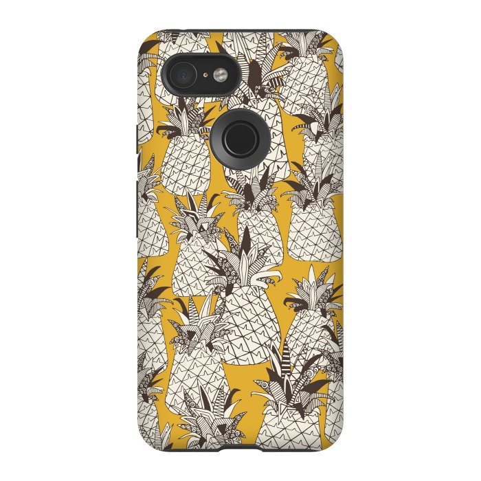 Pixel 3 StrongFit Pineapple Sunshine by Sharon Turner