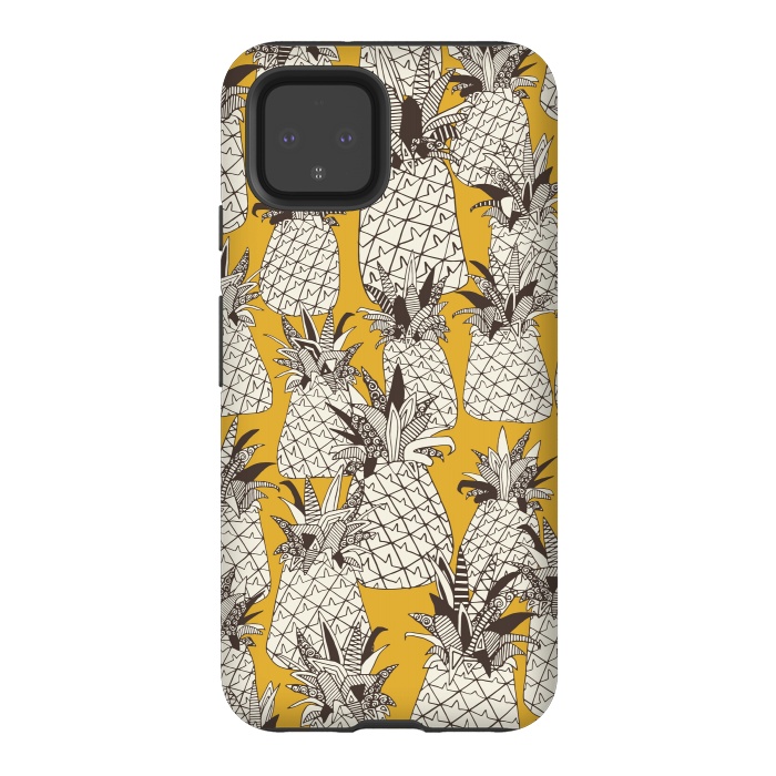 Pixel 4 StrongFit Pineapple Sunshine by Sharon Turner