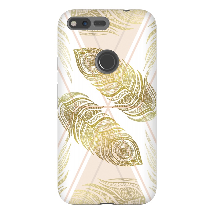 Pixel XL StrongFit Gold Feathers by Barlena