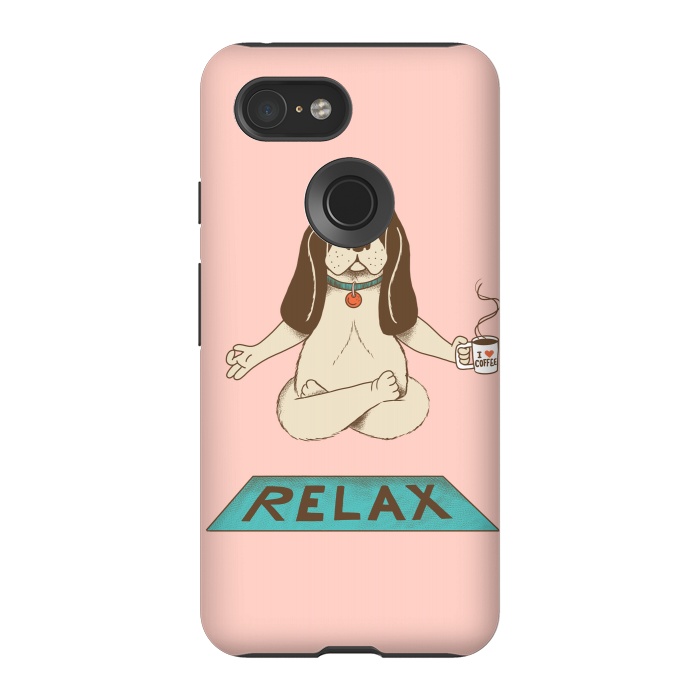 Pixel 3 StrongFit Dog Relax Rose by Coffee Man