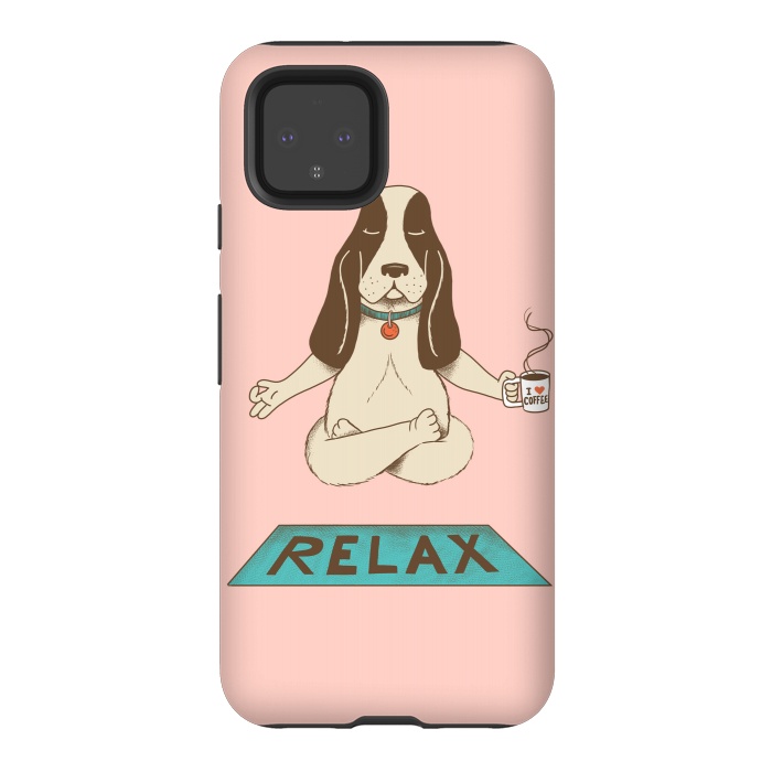 Pixel 4 StrongFit Dog Relax Rose by Coffee Man