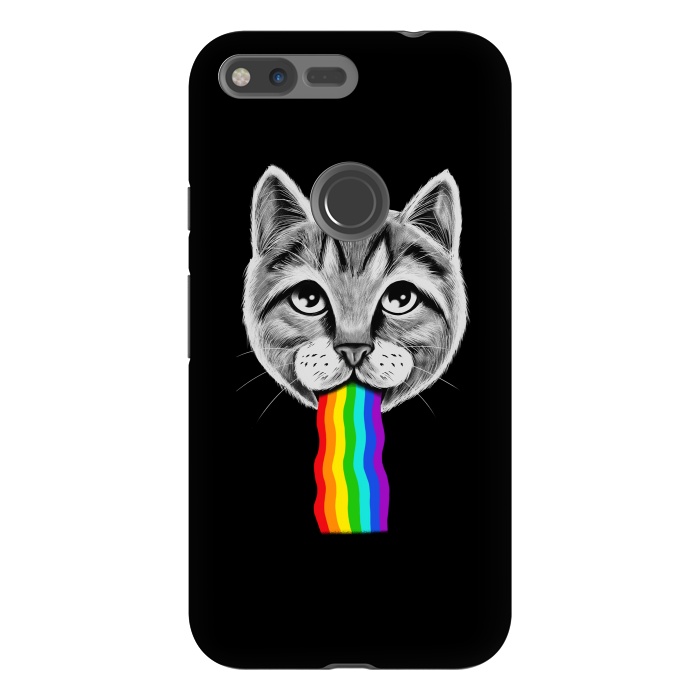 Pixel XL StrongFit Cat rainbow by Coffee Man