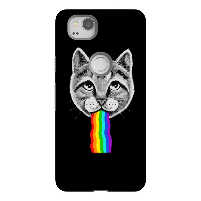 Pixel 2 StrongFit Cat rainbow by Coffee Man