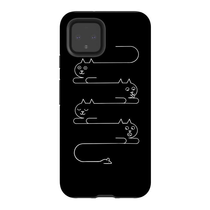 Pixel 4 StrongFit Cats Line by Coffee Man