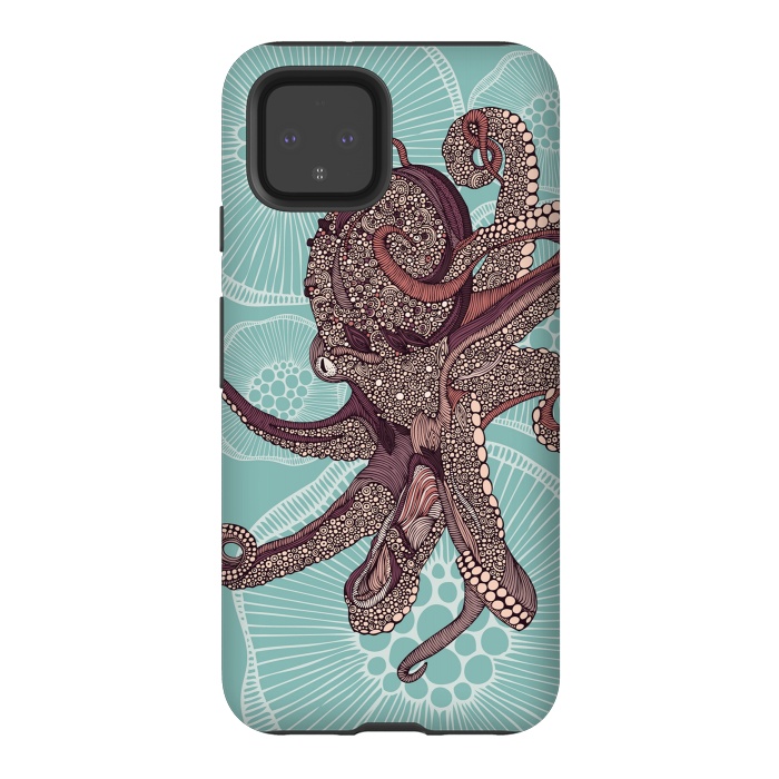 Pixel 4 StrongFit Octopus by Valentina Harper