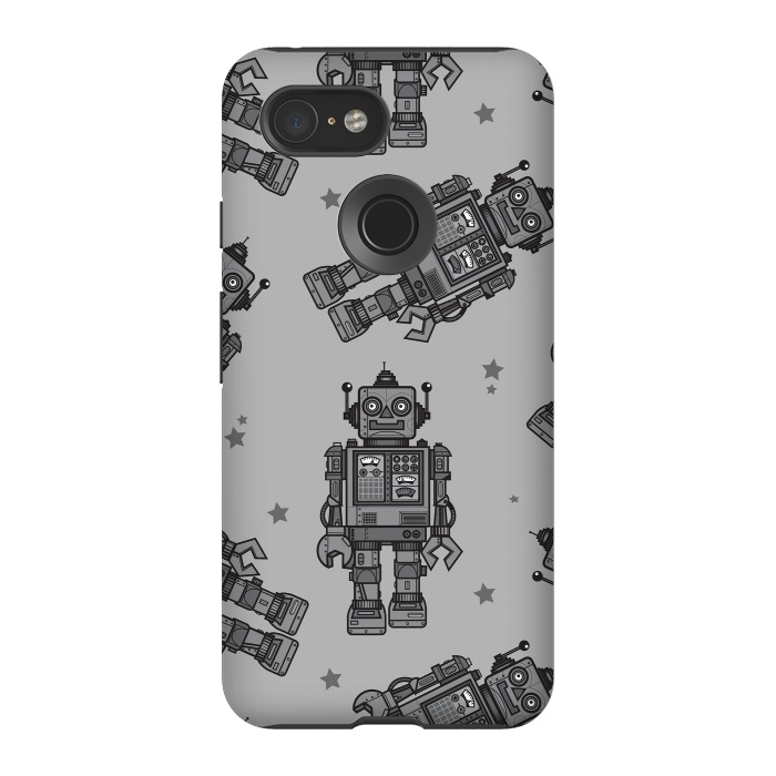 Pixel 3 StrongFit A Vintage Robot Friend Pattern  by Wotto