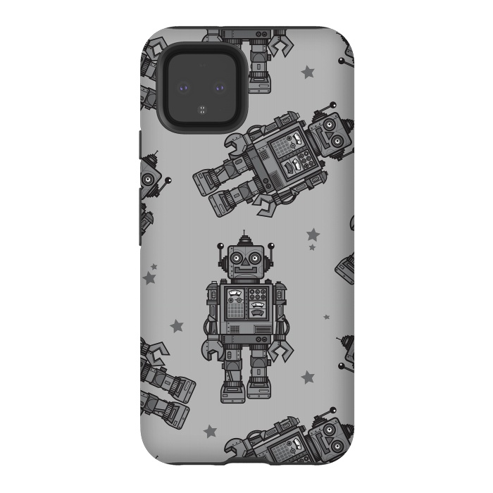 Pixel 4 StrongFit A Vintage Robot Friend Pattern  by Wotto