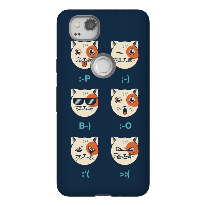 Pixel 2 StrongFit Cat Emoticon by Coffee Man