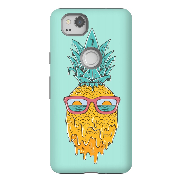 Pixel 2 StrongFit Pineapple Summer Blue by Coffee Man