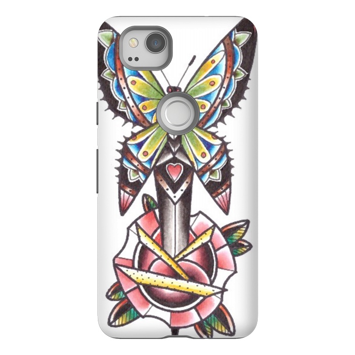 Pixel 2 StrongFit Butterfly dagger rose by Evaldas Gulbinas 
