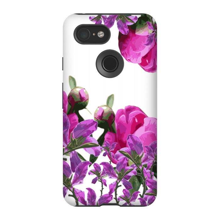 Pixel 3 StrongFit Hiding Pink Flowers by Zala Farah