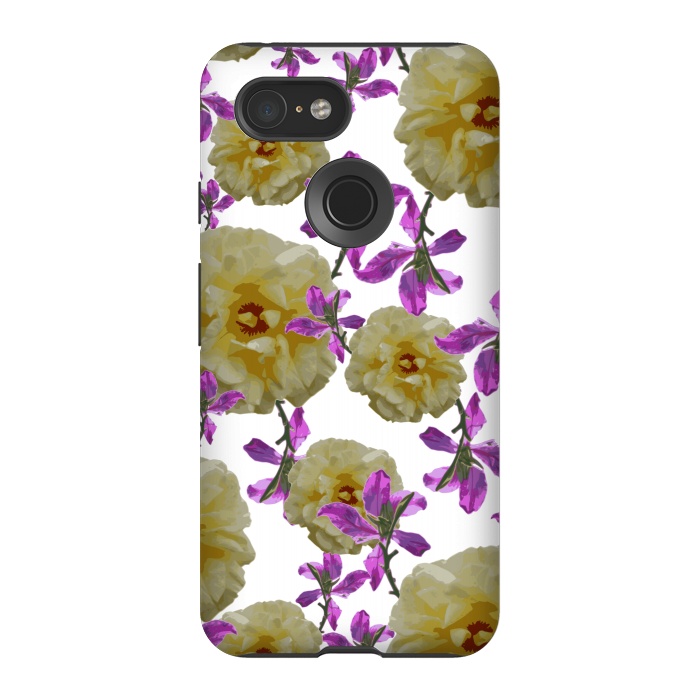 Pixel 3 StrongFit Flowers + Purple Vines by Zala Farah