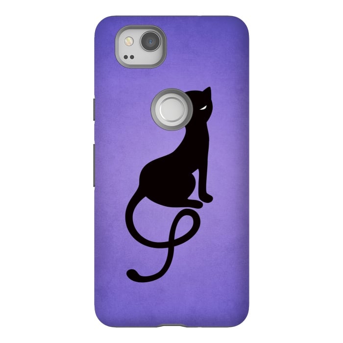 Pixel 2 StrongFit Purple Gracious Evil Black Cat by Boriana Giormova