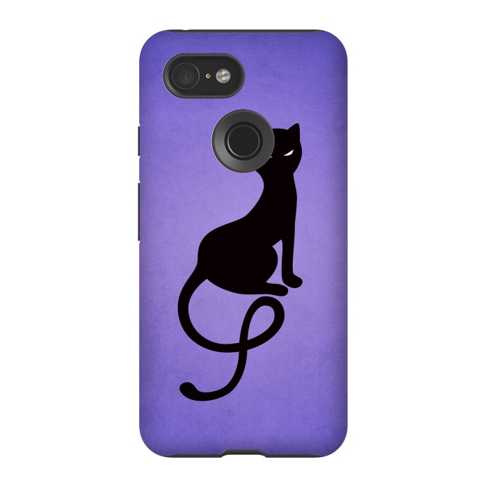 Pixel 3 StrongFit Purple Gracious Evil Black Cat by Boriana Giormova
