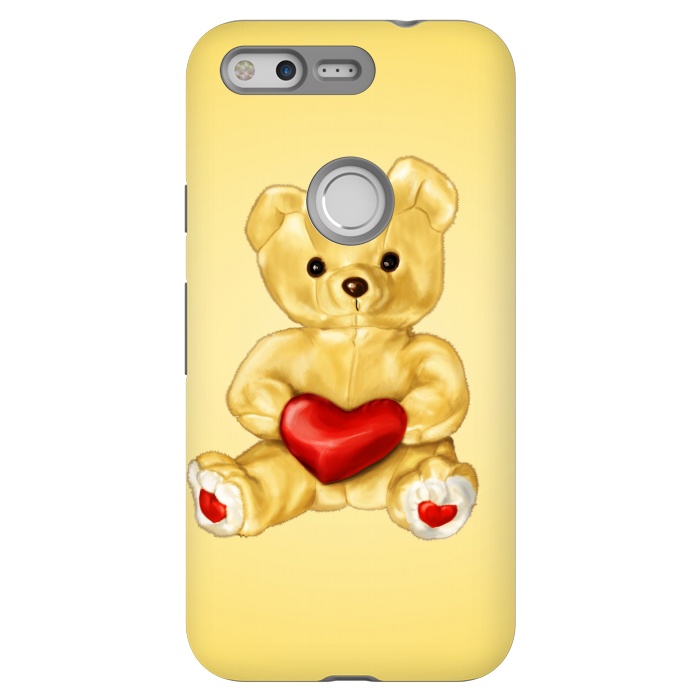 Pixel StrongFit Cute Teddy Bear Hypnotist With Heart by Boriana Giormova